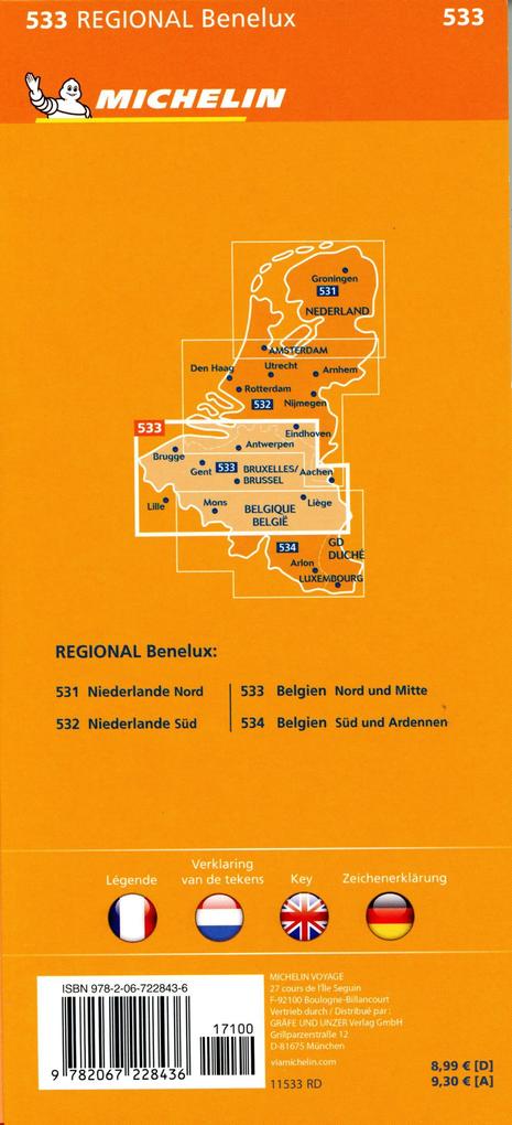 Weitere Ansicht: Michelin Belgien Nord und Mitte. 1:200.000