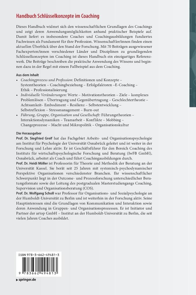 Weitere Ansicht: Handbuch Schlüsselkonzepte im Coaching