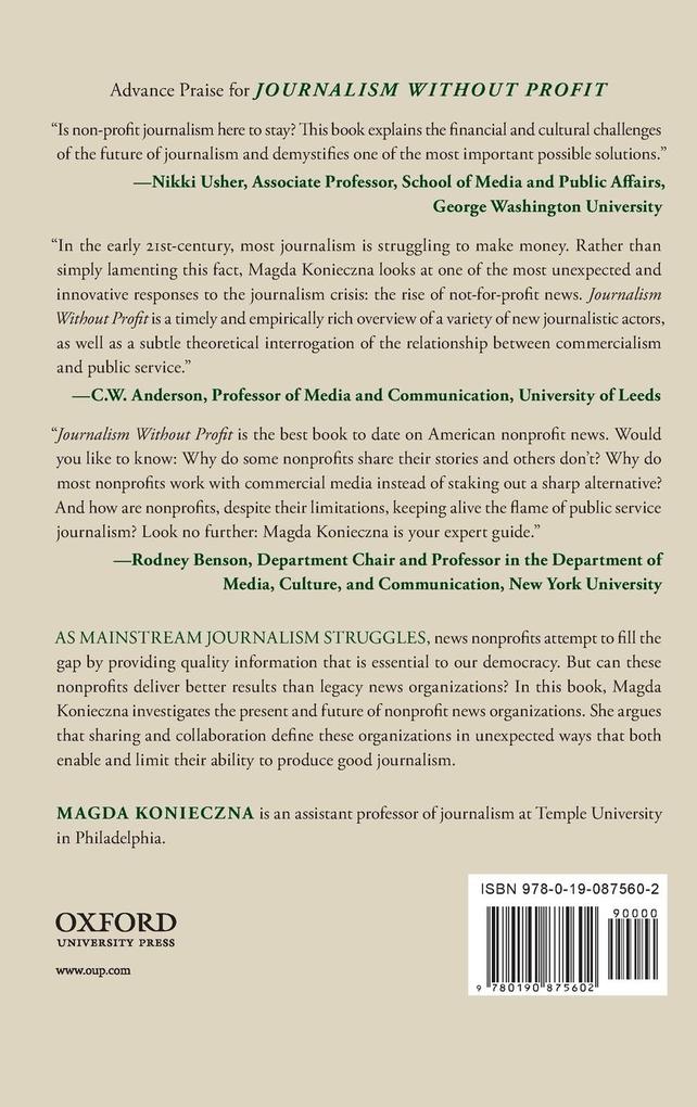 Weitere Ansicht: Journalism Without Profit | Konieczna