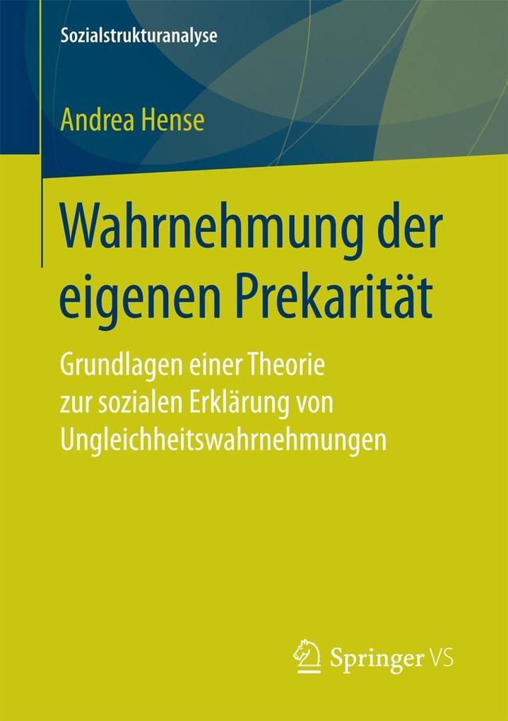 Produktbild: Wahrnehmung der eigenen Prekarität | Andrea Hense