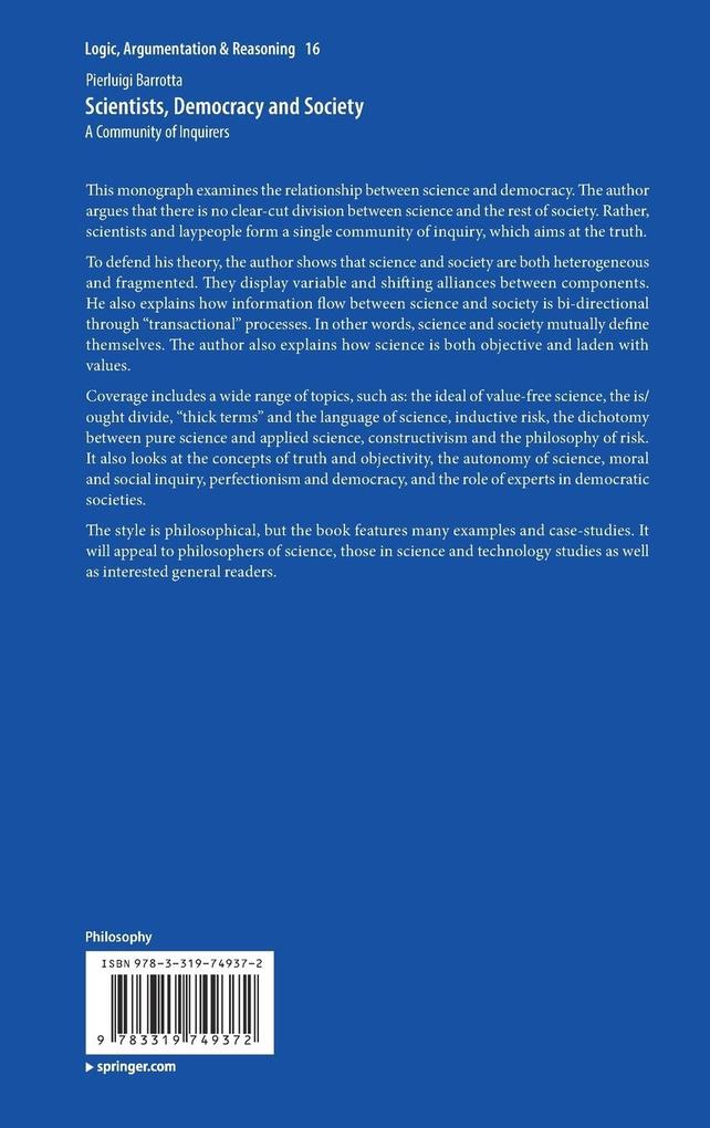 Weitere Ansicht: Scientists, Democracy and Society | Pierluigi Barrotta