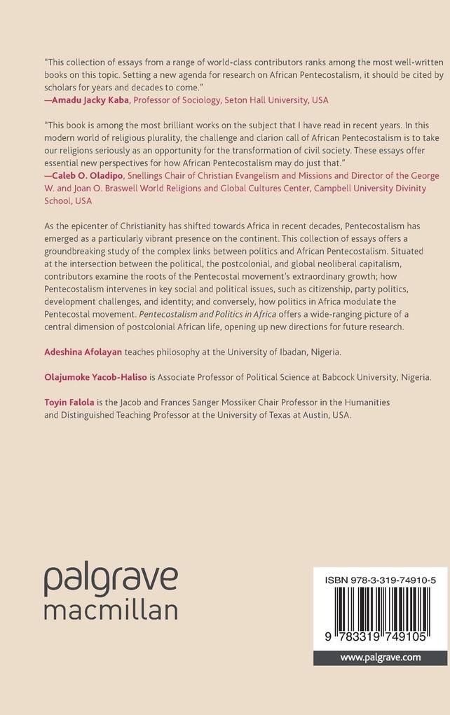 Weitere Ansicht: Pentecostalism and Politics in Africa