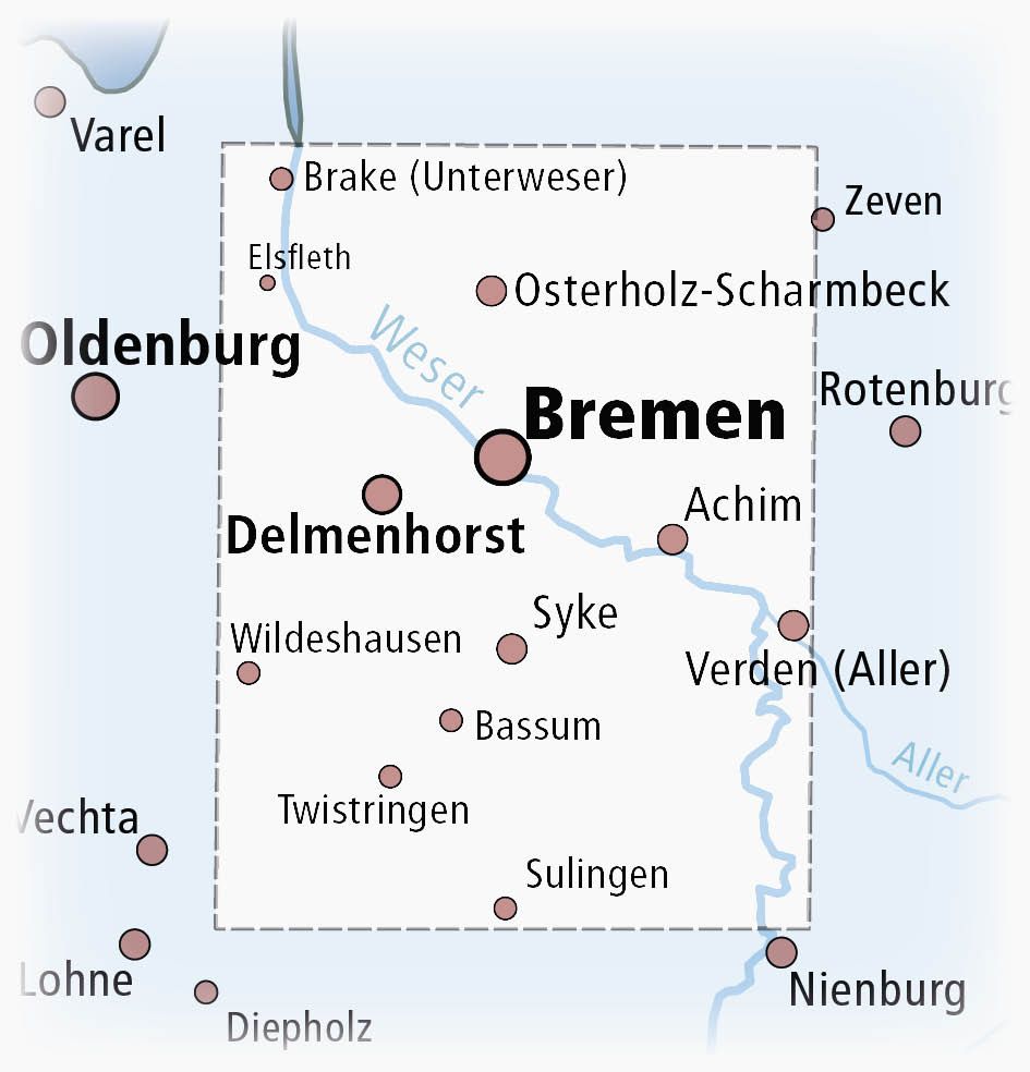 Weitere Ansicht: Bremen und umzu 1:100 000