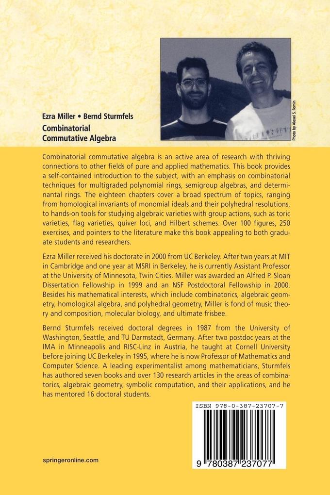 Weitere Ansicht: Combinatorial Commutative Algebra | Ezra Miller, Bernd Sturmfels