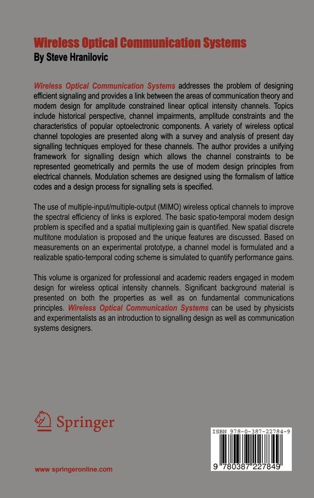 Weitere Ansicht: Wireless Optical Communication Systems | Steve Hranilovic