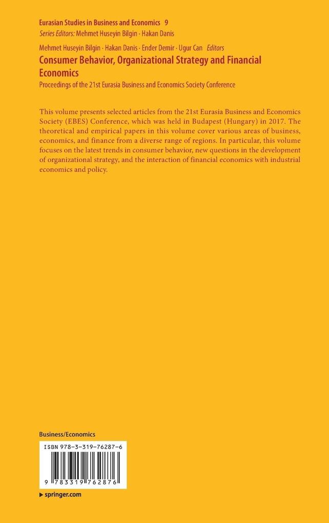 Weitere Ansicht: Consumer Behavior, Organizational Strategy and Financial Economics