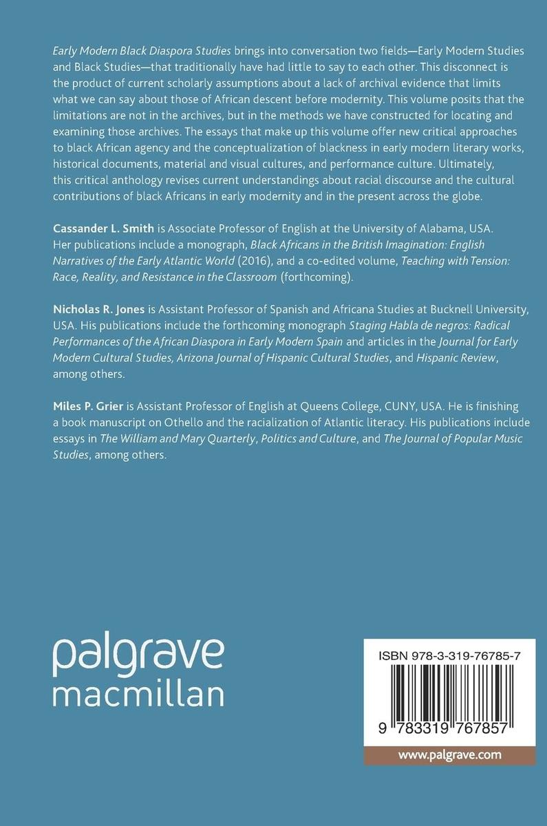 Weitere Ansicht: Early Modern Black Diaspora Studies