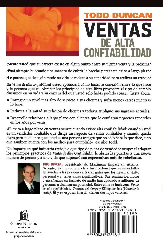 Weitere Ansicht: Ventas de Alta Confiabilidad | Todd M. Duncan, Grupo Nelson