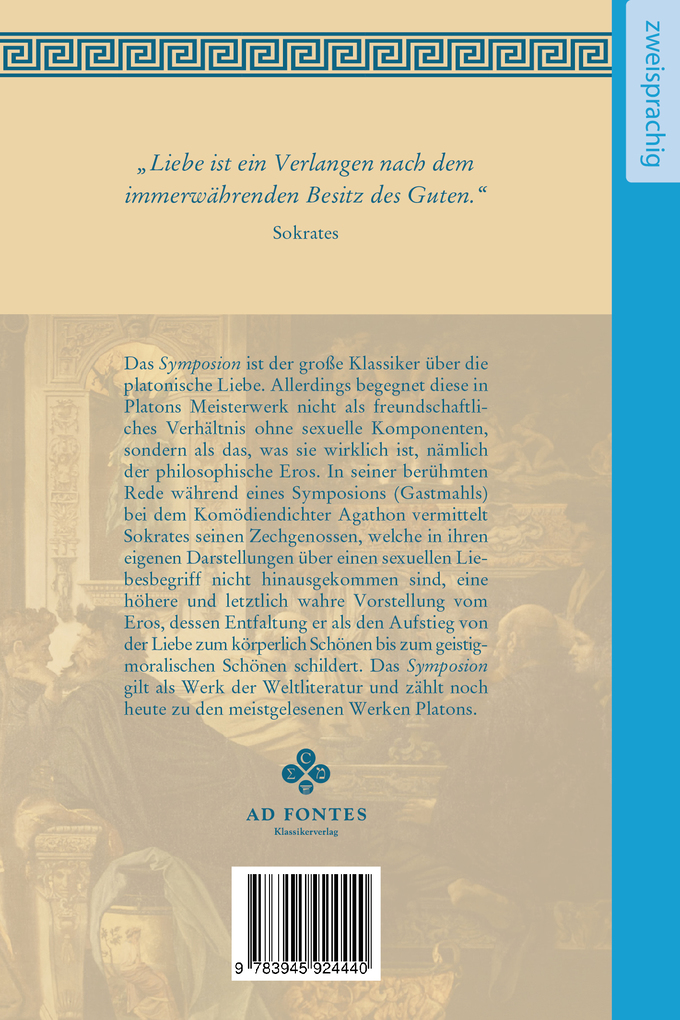 Weitere Ansicht: Symposion / Das Gastmahl (Griechisch / Deutsch) | Platon