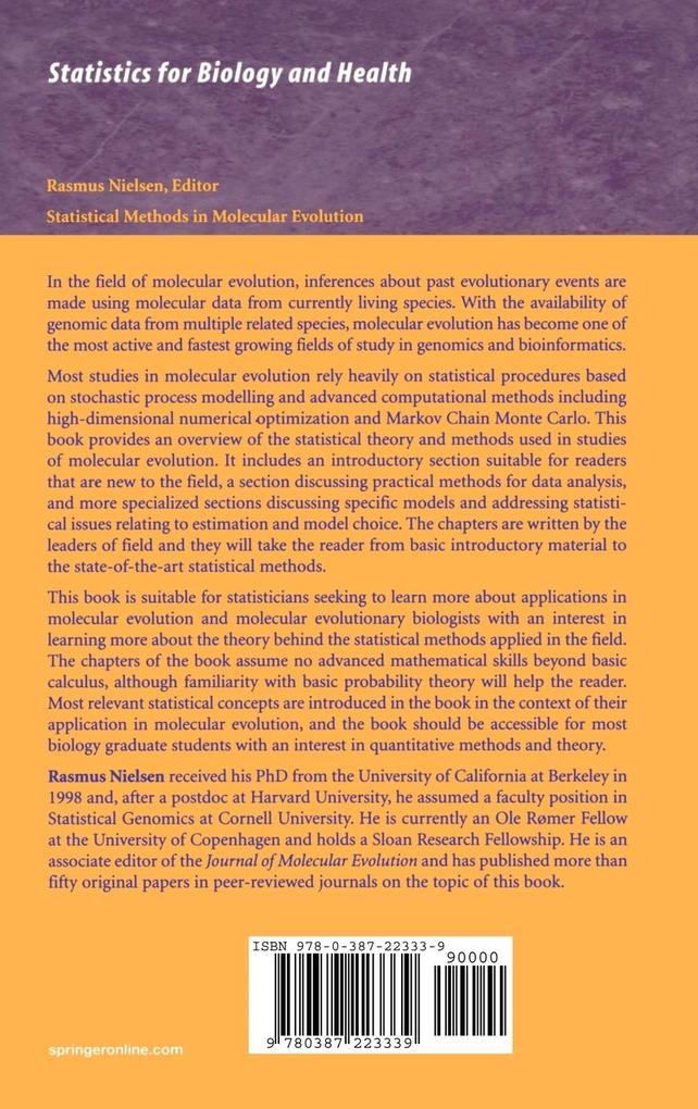Weitere Ansicht: Statistical Methods in Molecular Evolution