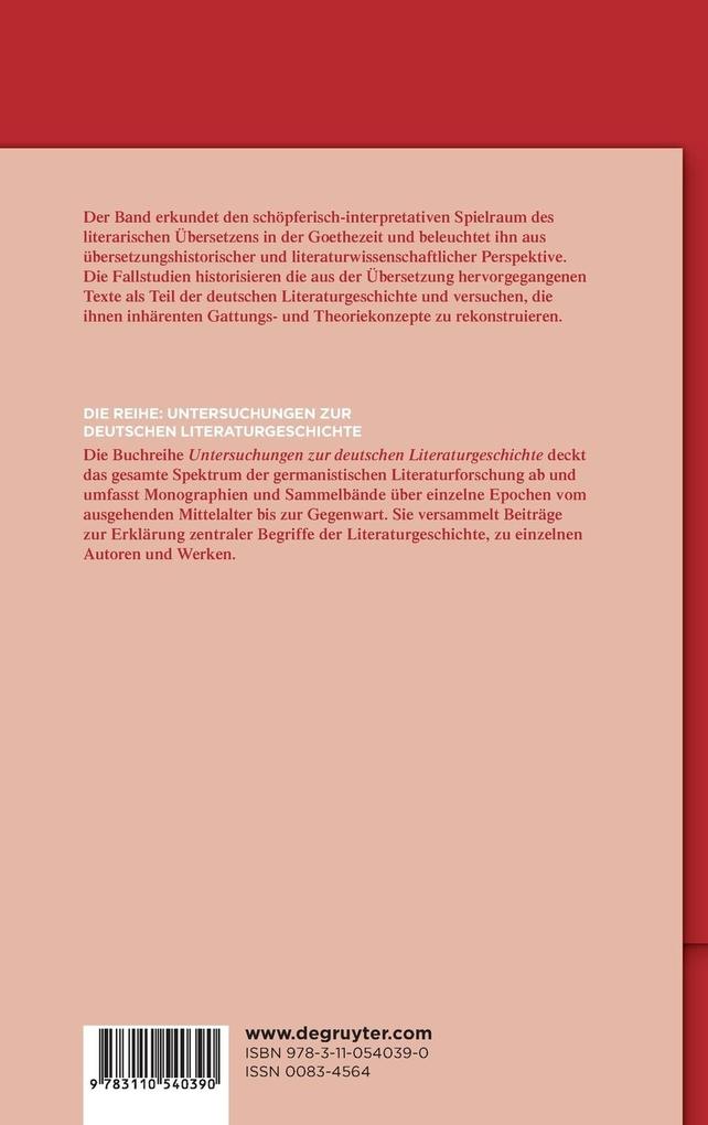 Weitere Ansicht: Kreative Praktiken des literarischen Übersetzens um 1800