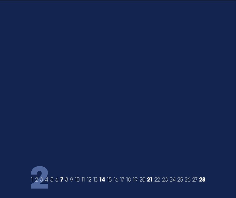 Weitere Ansicht: Blue Blau 2026 Blanko Gross XL Format