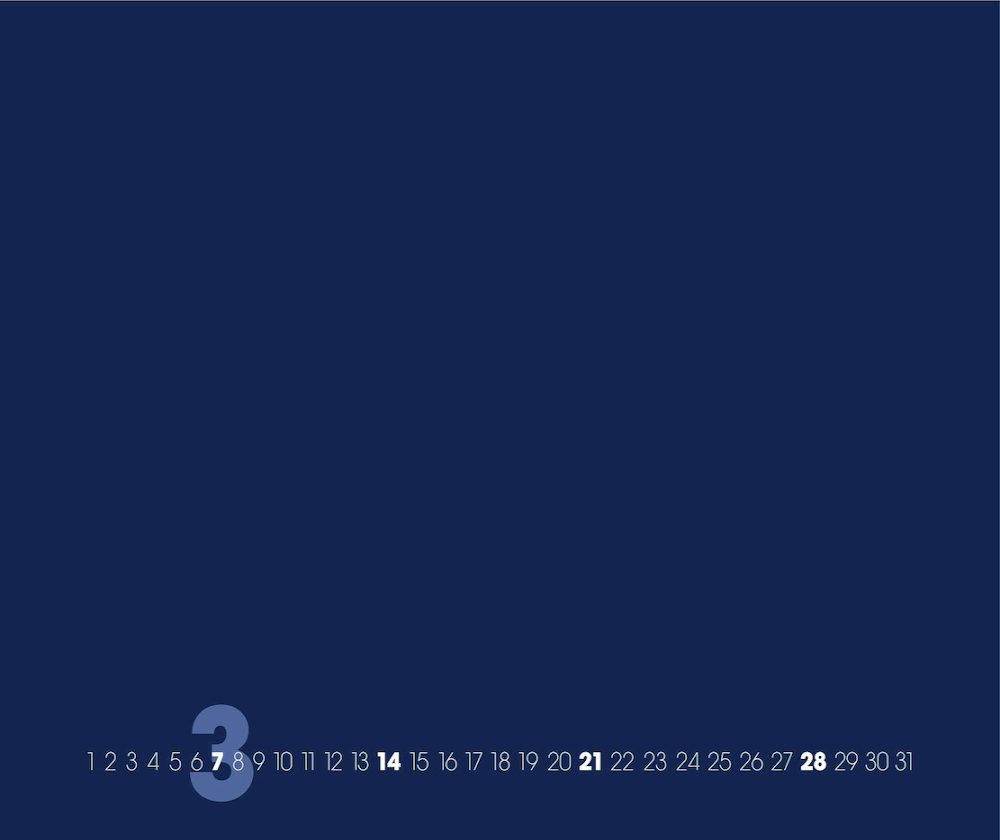 Weitere Ansicht: Blue Blau 2026 Blanko Gross XL Format