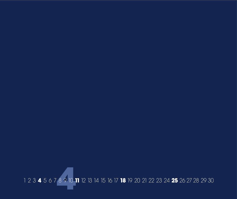 Weitere Ansicht: Blue Blau 2026 Blanko Gross XL Format