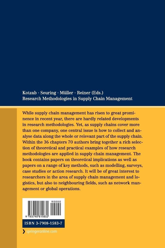 Weitere Ansicht: Research Methodologies in Supply Chain Management