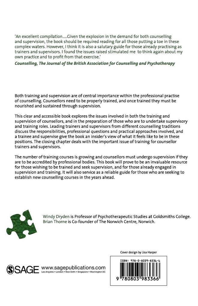 Weitere Ansicht: Training and Supervision for Counselling in Action
