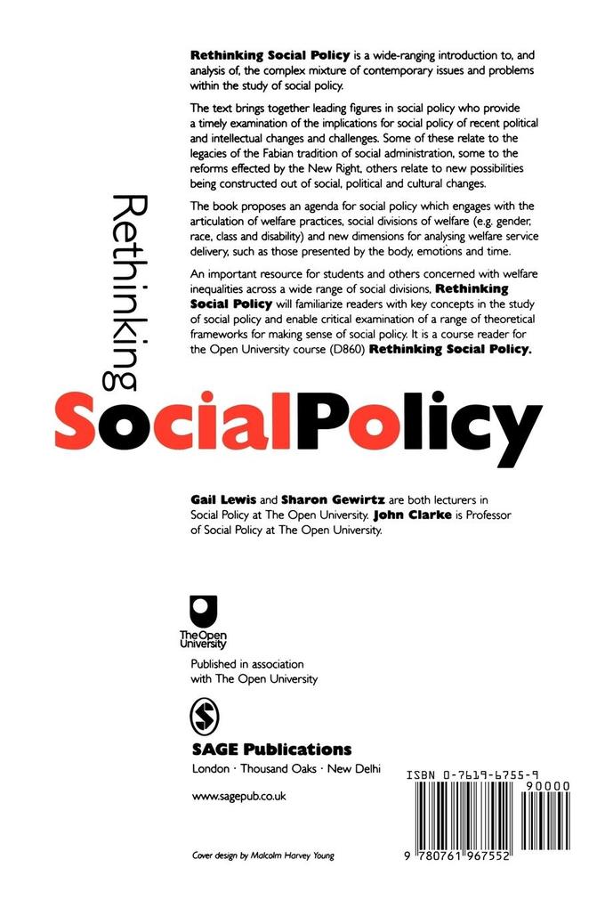 Weitere Ansicht: Rethinking Social Policy
