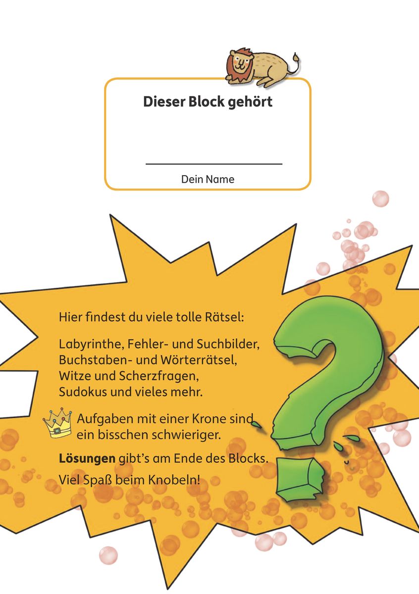 Weitere Ansicht: Rätselblock ab 7 Jahre, Band 1, A5-Block | Agnes Spiecker
