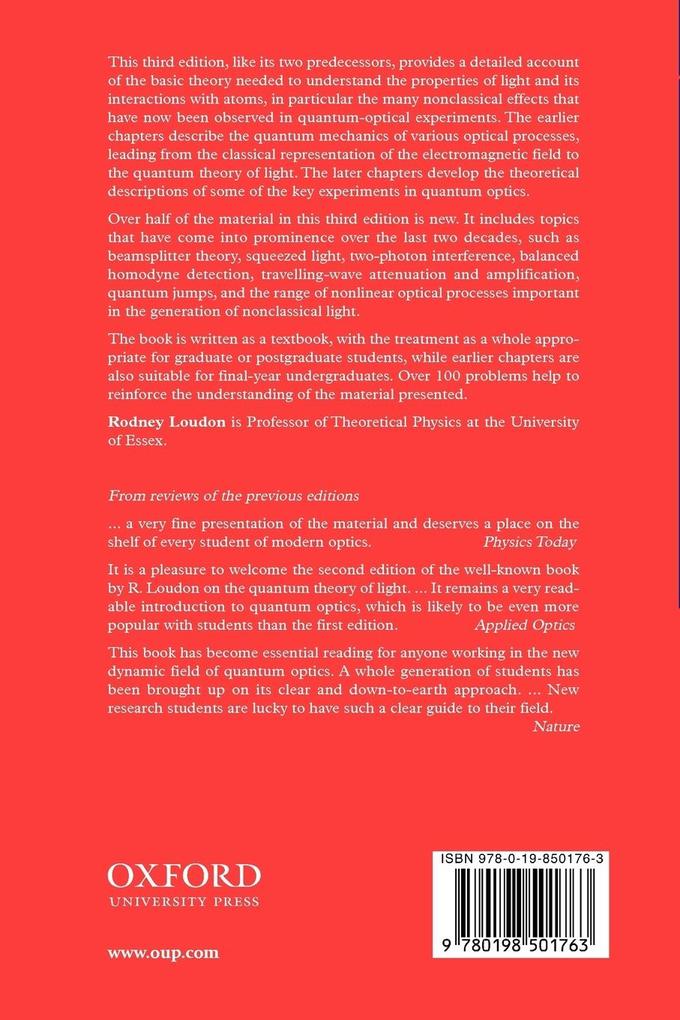 Weitere Ansicht: The Quantum Theory of Light | Rodney Loudon