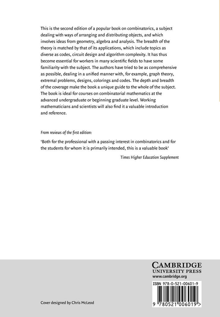 Weitere Ansicht: A Course in Combinatorics | J. H. Van Lint, R. M. Wilson