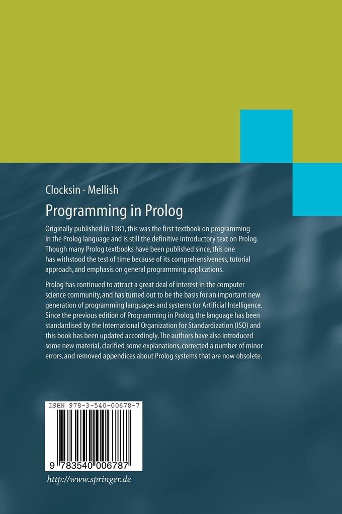 Weitere Ansicht: Programming in Prolog | William F. Clocksin, Christopher S. Mellish
