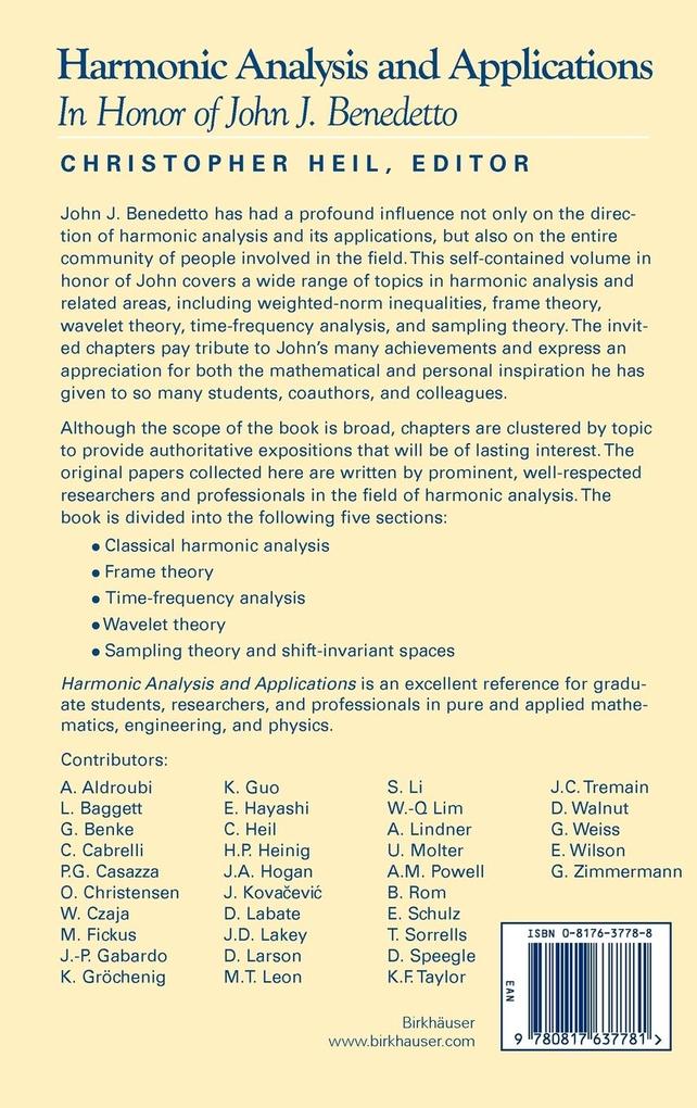 Weitere Ansicht: Harmonic Analysis and Applications