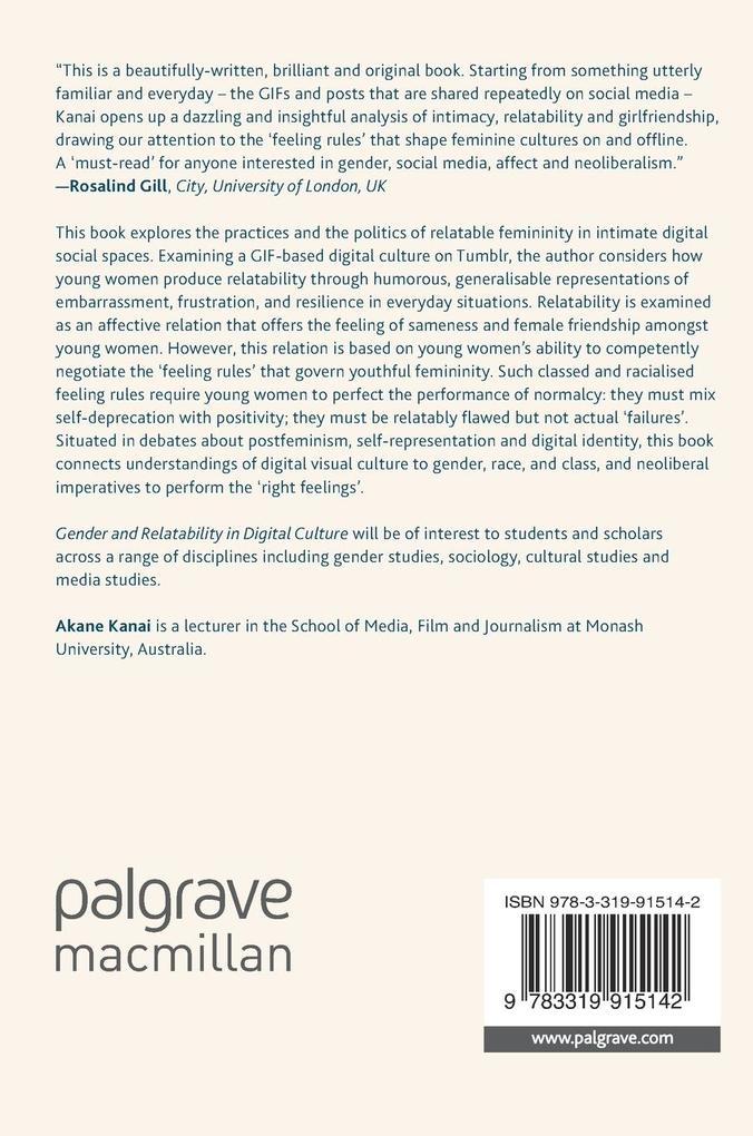 Weitere Ansicht: Gender and Relatability in Digital Culture | Akane Kanai