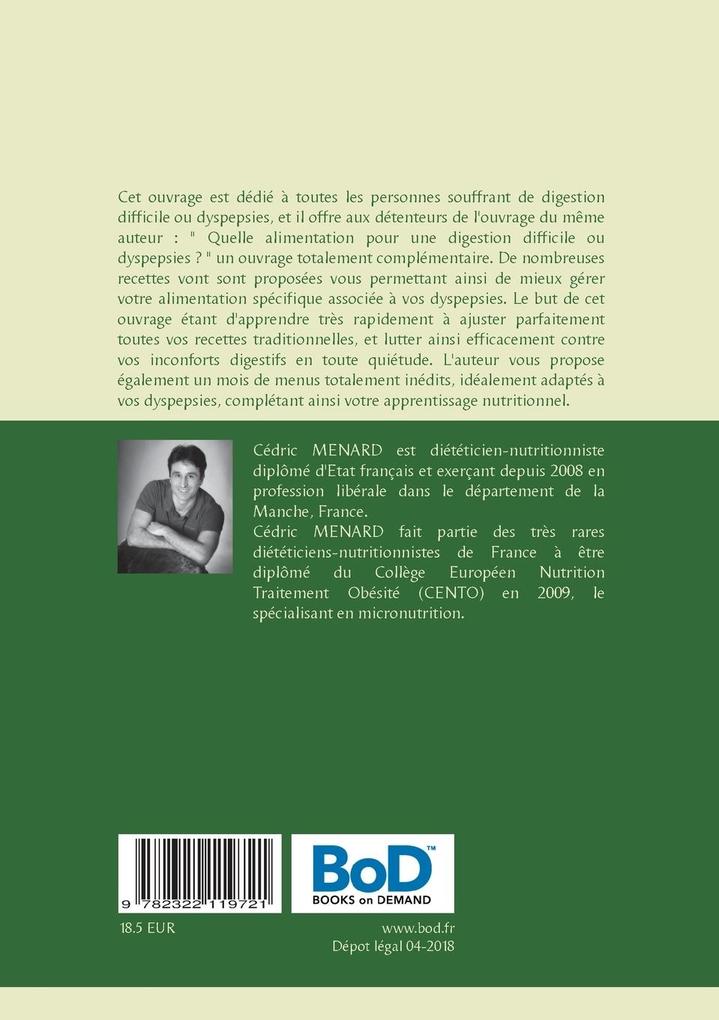 Weitere Ansicht: Recettes et menus pour une digestion difficile ou dyspepsies | Cédric Menard