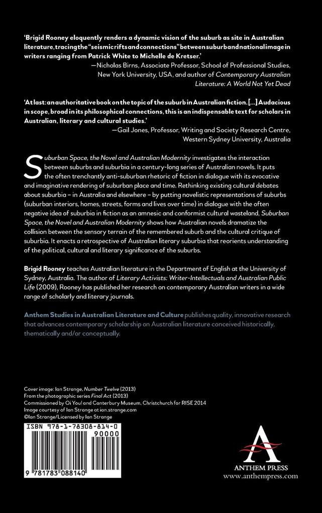 Weitere Ansicht: Suburban Space, the Novel and Australian Modernity | Brigid Rooney