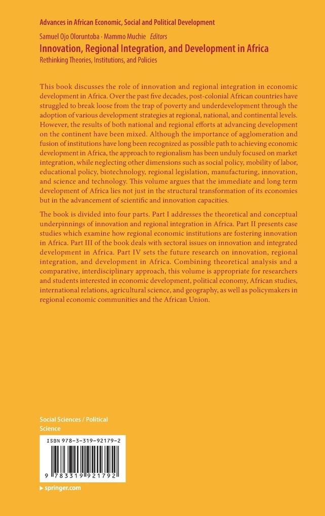 Weitere Ansicht: Innovation, Regional Integration, and Development in Africa