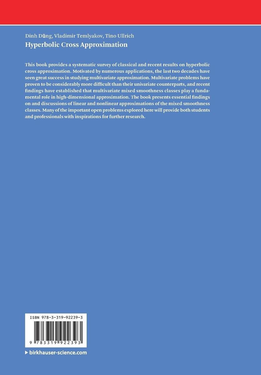 Weitere Ansicht: Hyperbolic Cross Approximation | Dinh Dng, Vladimir Temlyakov, Tino Ullrich
