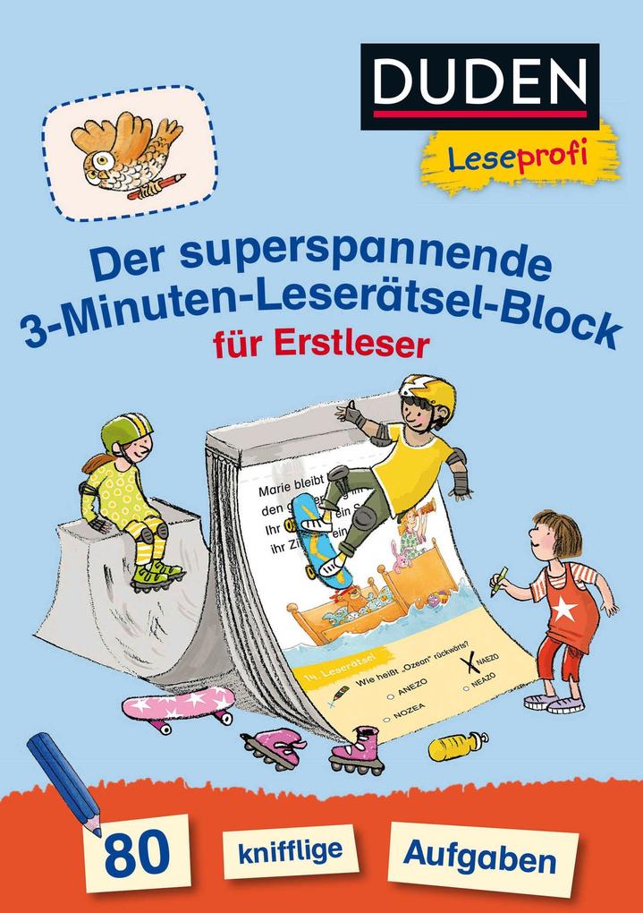 Produktbild: Duden Leseprofi - Der superspannende 3-Minuten-Leserätsel-Block für Erstleser | Susanna Moll