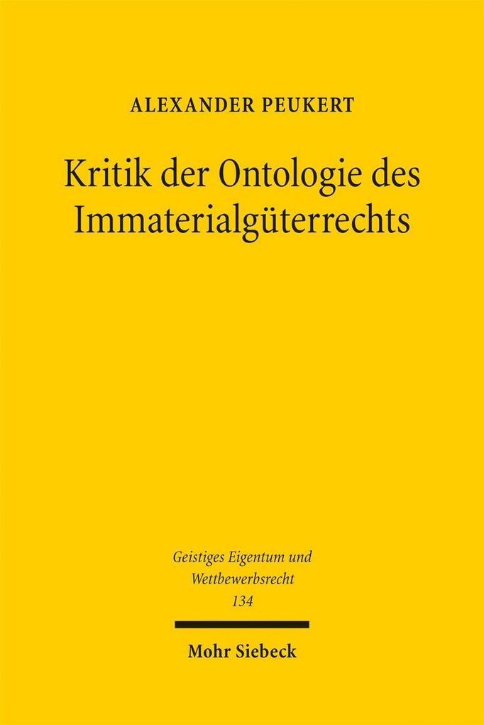 Produktbild: Kritik der Ontologie des Immaterialgüterrechts | Alexander Peukert