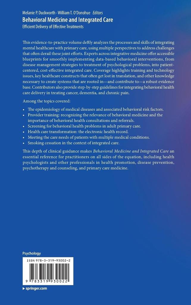 Weitere Ansicht: Behavioral Medicine and Integrated Care