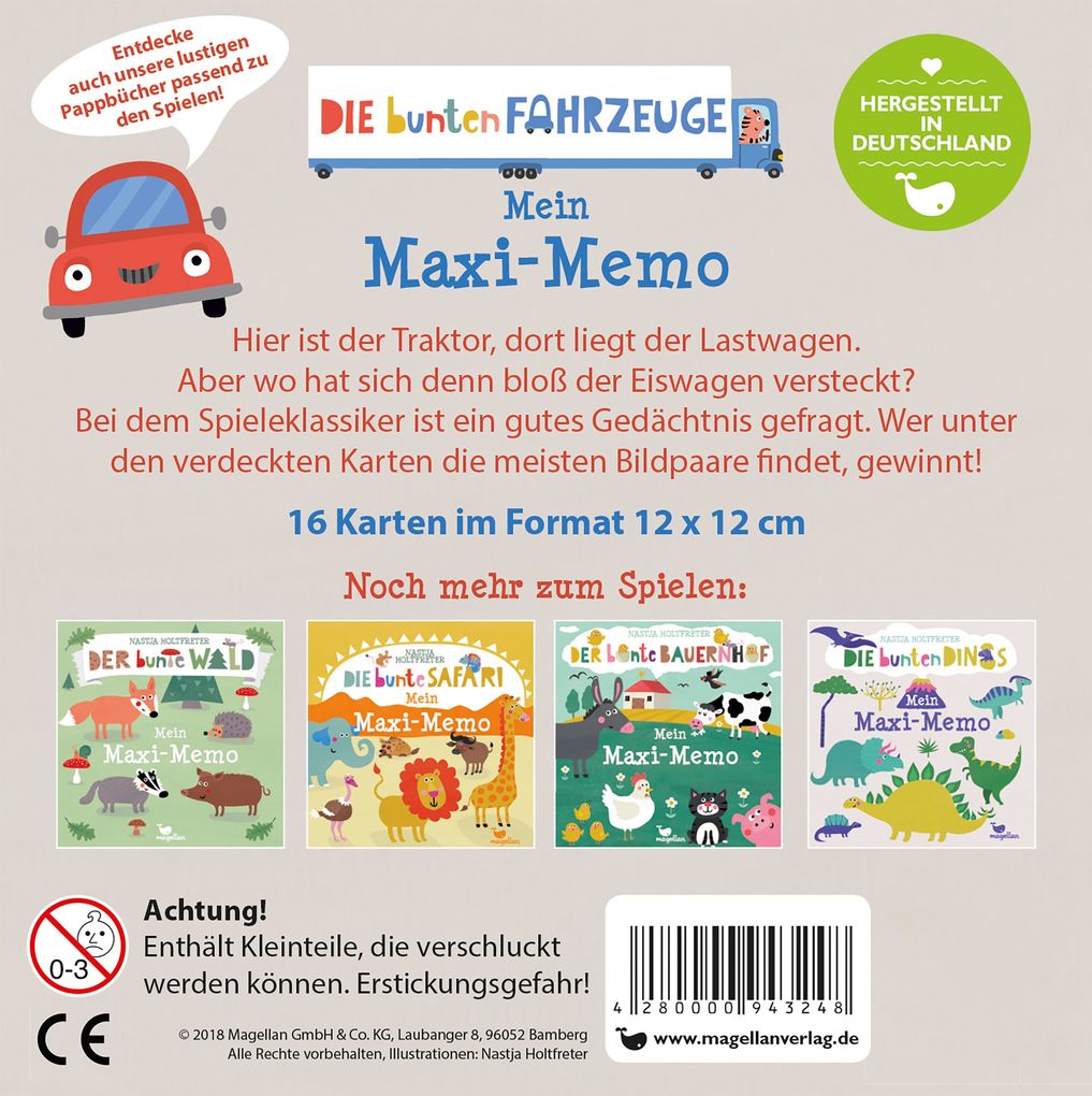 Weitere Ansicht: Die bunten Fahrzeuge - Mein Maxi-Memo