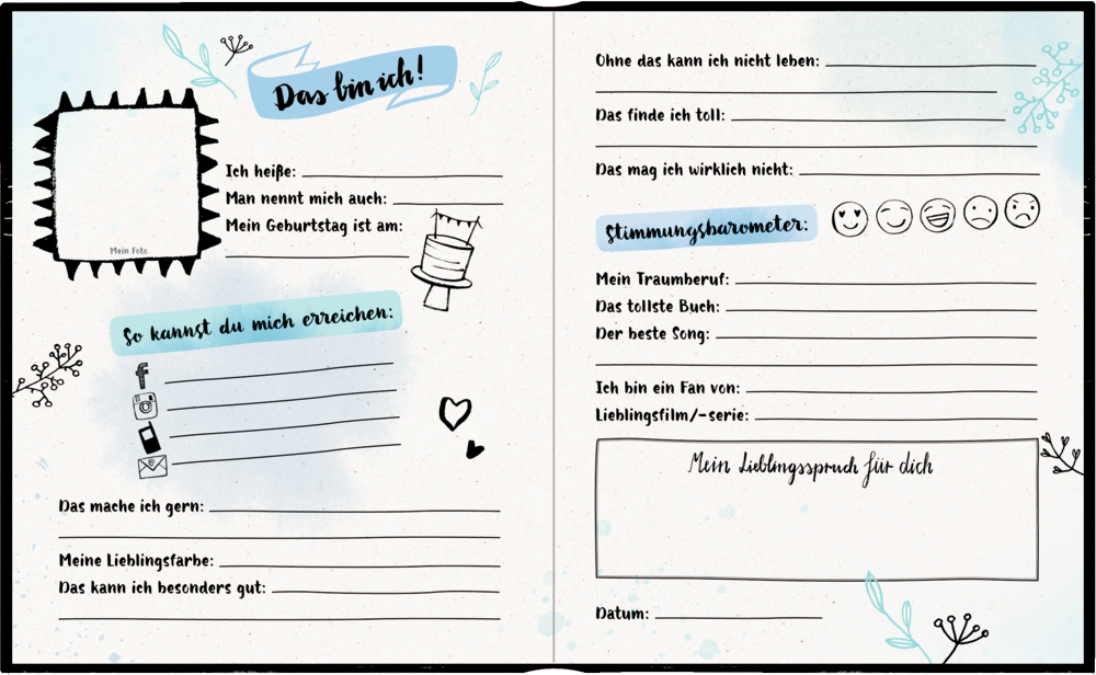 Weitere Ansicht: Freundebuch - Handlettering - Meine Freunde