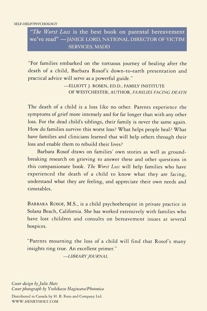 Weitere Ansicht: Worst Loss | Barbara D. Rosof