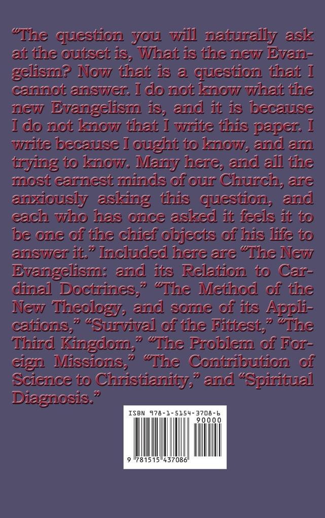 Weitere Ansicht: The New Evangelism and Other Papers | Henry Drummond