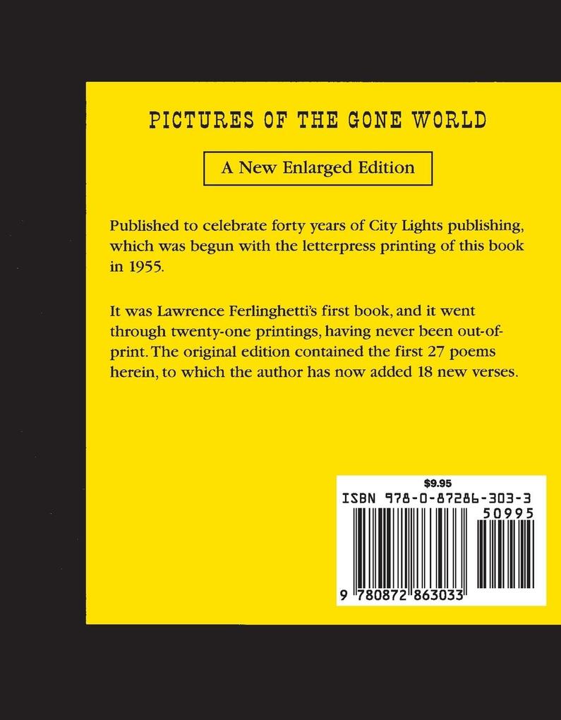 Weitere Ansicht: Pictures of the Gone World | Lawrence Ferlinghetti