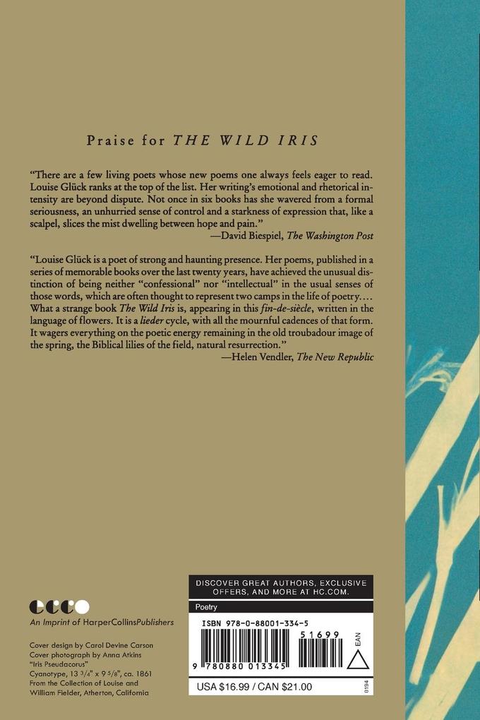 Weitere Ansicht: Wild Iris, The | Louise Gluck, Louise Glück
