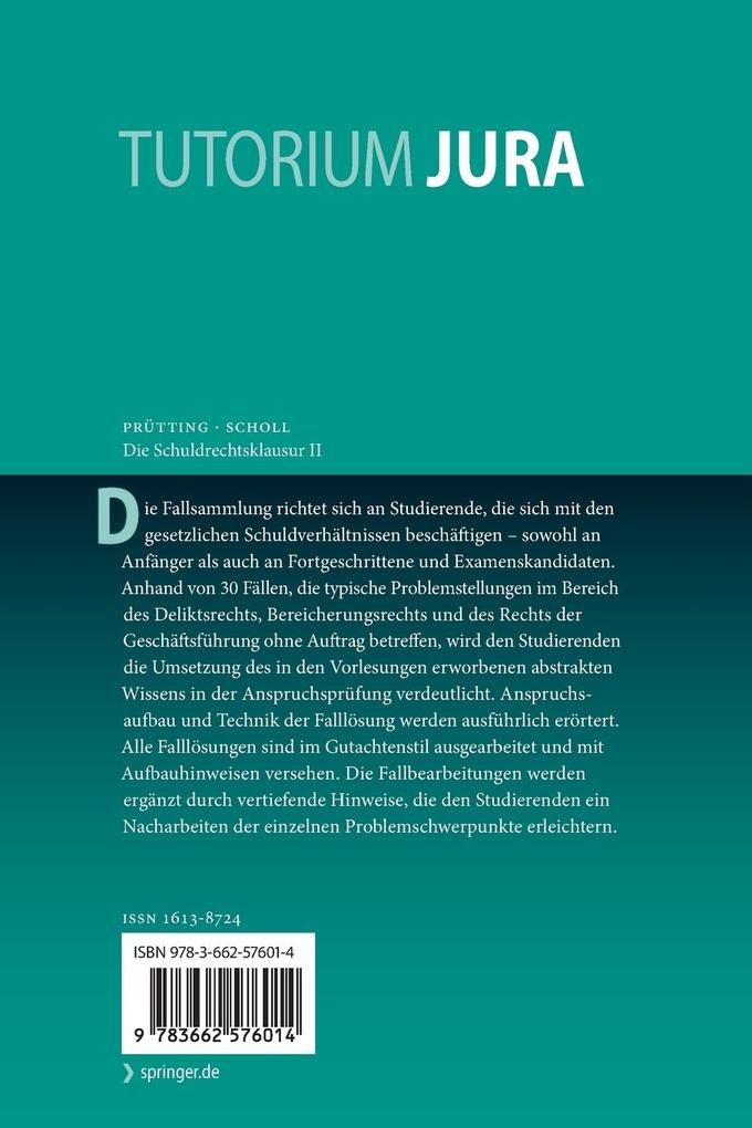 Weitere Ansicht: Die Schuldrechtsklausur II | Jens Prütting, Bernd Scholl