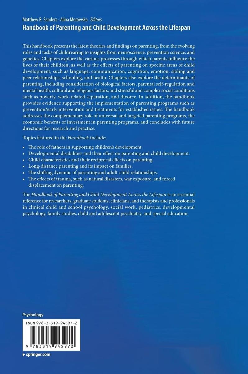 Weitere Ansicht: Handbook of Parenting and Child Development Across the Lifespan