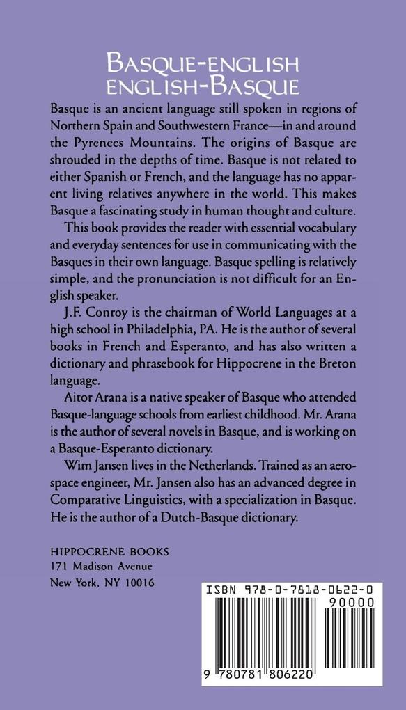 Weitere Ansicht: Basque-English/English-Basque Dictionary & Phrasebook | Joseph Conroy