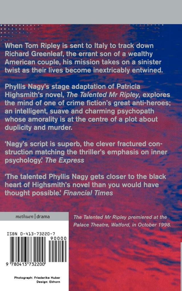 Weitere Ansicht: The Talented MR Ripley | Patricia Highsmith, Phyllis Nagy, Phyllis Nogy