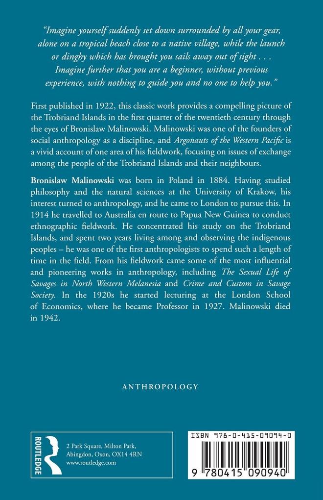 Weitere Ansicht: Argonauts of the Western Pacific | Bronislaw Malinowski