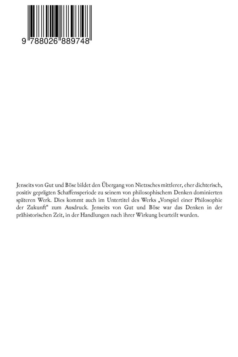 Weitere Ansicht: Jenseits von Gut und Böse | Friedrich Nietzsche