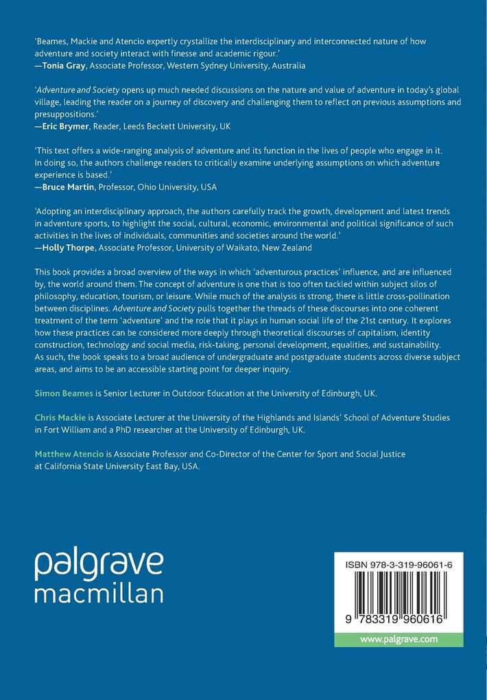 Weitere Ansicht: Adventure and Society | Simon Beames, Chris Mackie, Matthew Atencio