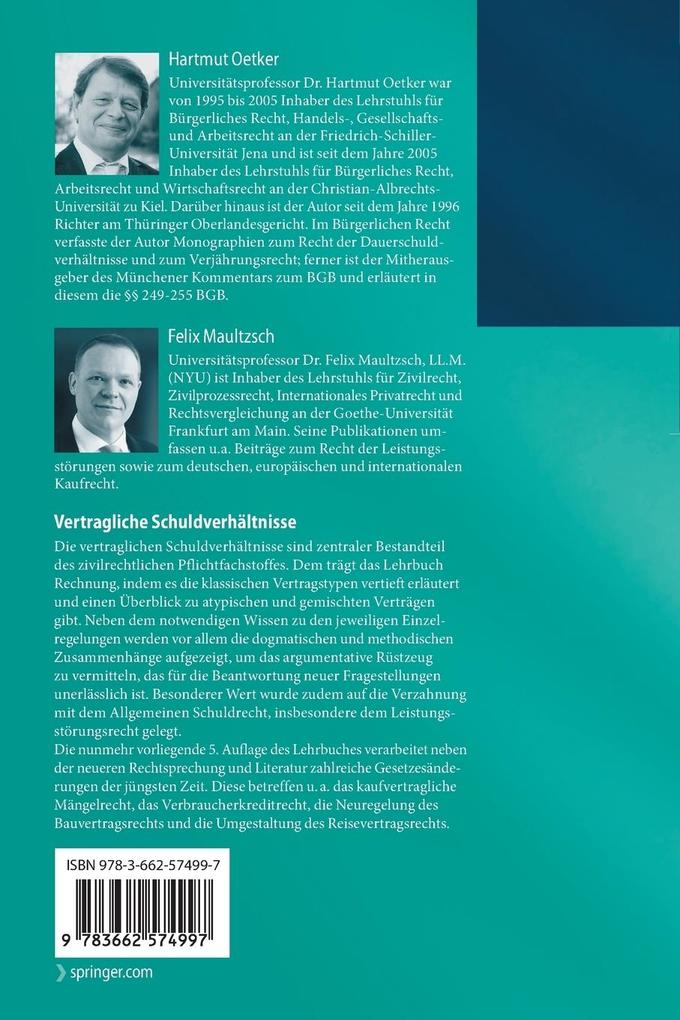 Weitere Ansicht: Vertragliche Schuldverhältnisse | Hartmut Oetker, Felix Maultzsch