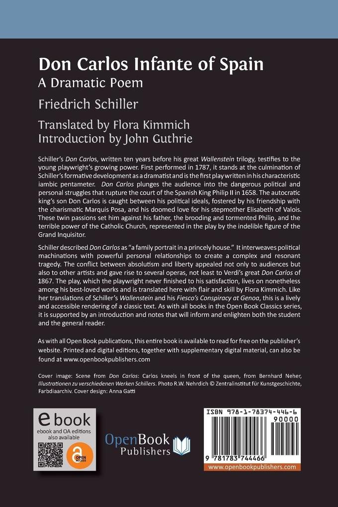 Weitere Ansicht: Don Carlos Infante of Spain | Friedrich Schiller