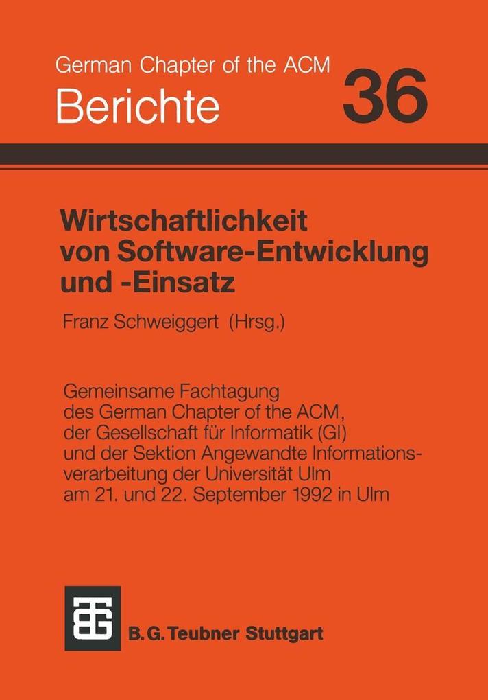 Produktbild: Wirtschaftlichkeit von Software-Entwicklung und -Einsatz